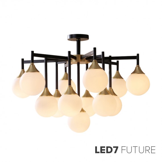 Loft Industry Modern - Finland Black Down Chandelier